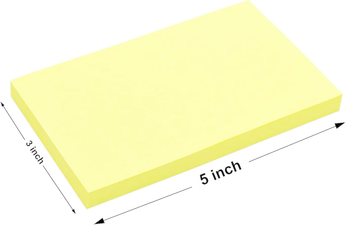 12 Pads- 76 x 127 mm Large Classics Yellow Sticky Notes,Self-Stick Post Memo Pads Its Strong Adhesive Notes,80 Sheets/Pad-1