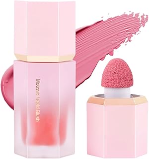 LOPHE Liquid Blush for Cheeks, Soft Cream Liquid Blush Stick With Fine Glitter, Natural-Looking Face Cheek Tint Blush Makeup, Long Lasting Blendable Lightweight Moisturizing Beauty Makeup for Cheeks