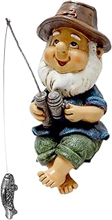 Eummy Garden Ornament Outdoor Fishing Gnome Statue Naughty Figurine Dwarf Sculpture Resin Ornament for Lawn Yard Balcony Porch Patio Home Indoor Outdoor Decorations