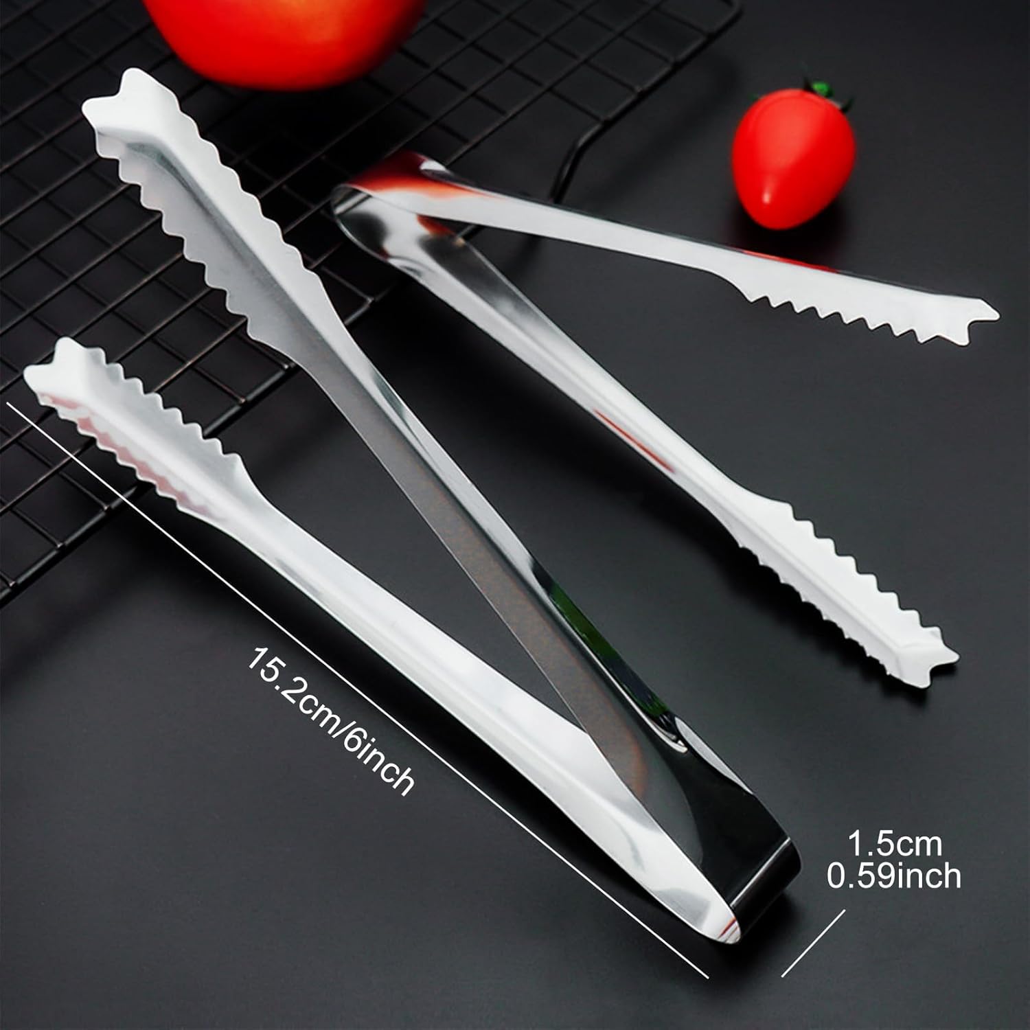 Redamancy Ice Tongs, 6 Pcs Sweet Tongs, Sugar Tongs, Sweet Tongs for Pick Mix, Small Tongs, for Food Sweets Bread Cake Ice-1