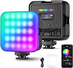 Neewer RGB62 Magnetic RGB Video Light with Upgraded APP Control, 360° Full Color LED Camera Light with 3 Cold Shoes CRI97+ 2500K-8500K 17 Scenes 2000mAh Rechargeable Portable Photography Lighting