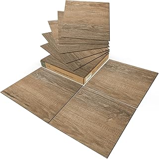 Art3d Peel and Stick Vinyl Floor Tiles 12 x 12 inch, 30-Sheet Self Adhesive Waterproof Flooring Wood Planks for Kitchen, Dining Room, Bedrooms, Cover 30 Sq. Ft, Light Brown Ash