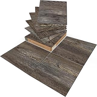 Art3d Peel and Stick Vinyl Floor Tiles 12 x 12 inch, 30-Sheet Self Adhesive Waterproof Flooring Wood Planks for Kitchen, Dining Room, Bedrooms, Cover 30 Sq. Ft, Dark Brown Oak