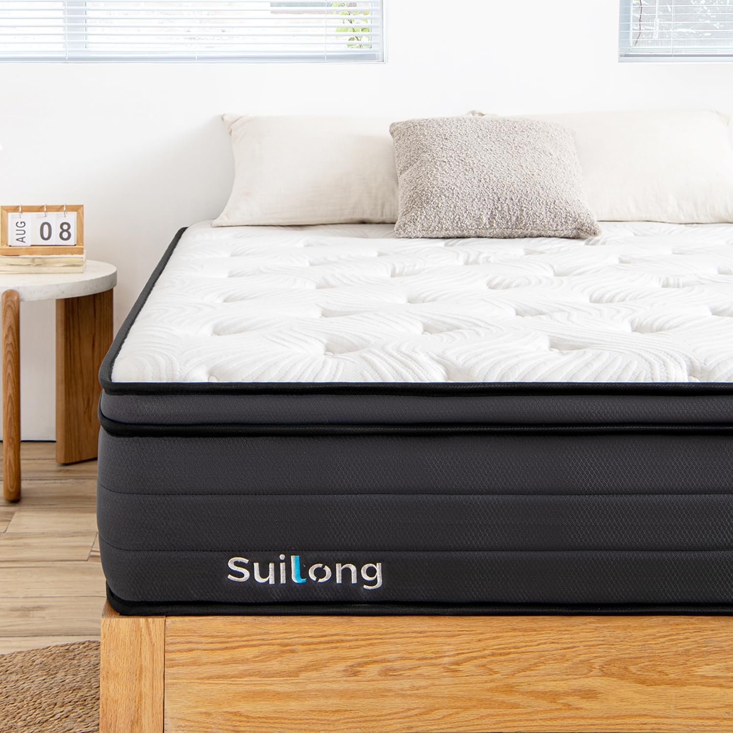 SuiLong Super King Mattress, 12 inch Gel Memory Foam Hybrid Mattress, 7- Zone Individually Wrapped Spring, Pocket Sprung, Orthopaedic 6 FT Medium Mattress (180X200X30 cm)-1