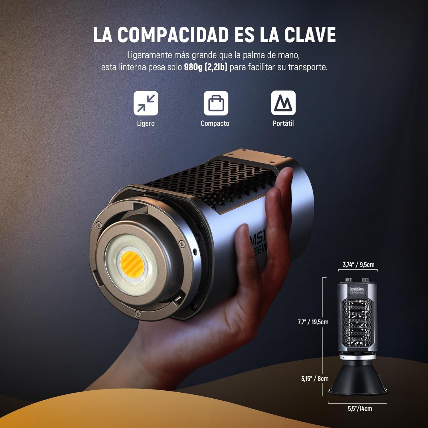 NEEWER MS150B 130W Bi Color LED Video Light, Mini COB Portable Photography Lighting with App Control,2.4G Mode, Bowens Mount Continuous Output Lighting, 200000 lux/0.5m, 2700K-6500K, CRI97+, 12 Scenes-2