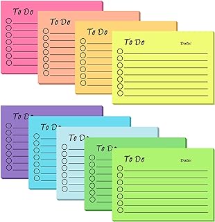 9 Pack to Do List Sticky Notes, Self-Stick Sticky Notes, Colorful Sticky Notes Pad with Lines, Do List Notepads for School Office Meeting Home Plan Reminder Stationery Supplies(450 Sheets,10 * 7cm)