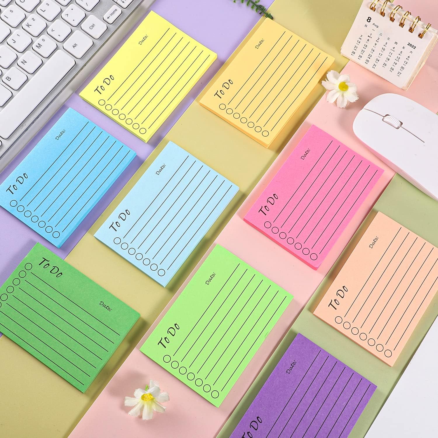 9 Pack to Do List Sticky Notes, Self-Stick Sticky Notes, Colorful Sticky Notes Pad with Lines, Do List Notepads for School Office Meeting Home Plan Reminder Stationery Supplies(450 Sheets,10 * 7cm)-2