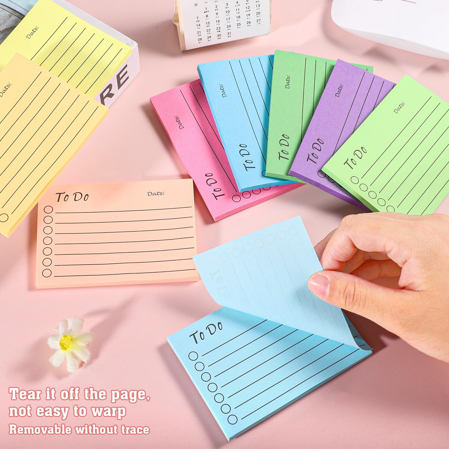 9 Pack to Do List Sticky Notes, Self-Stick Sticky Notes, Colorful Sticky Notes Pad with Lines, Do List Notepads for School Office Meeting Home Plan Reminder Stationery Supplies(450 Sheets,10 * 7cm)-3