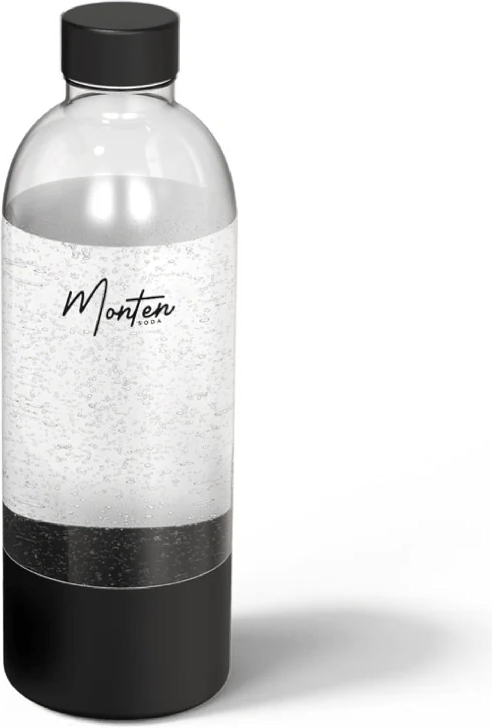 MonTen Soda 900ML Matte Black Bottle - Effortless Fizz & Hydration - Durable & Eco-Friendly Design - Reusable PET Sparkling Water Bottle for our Machines-0