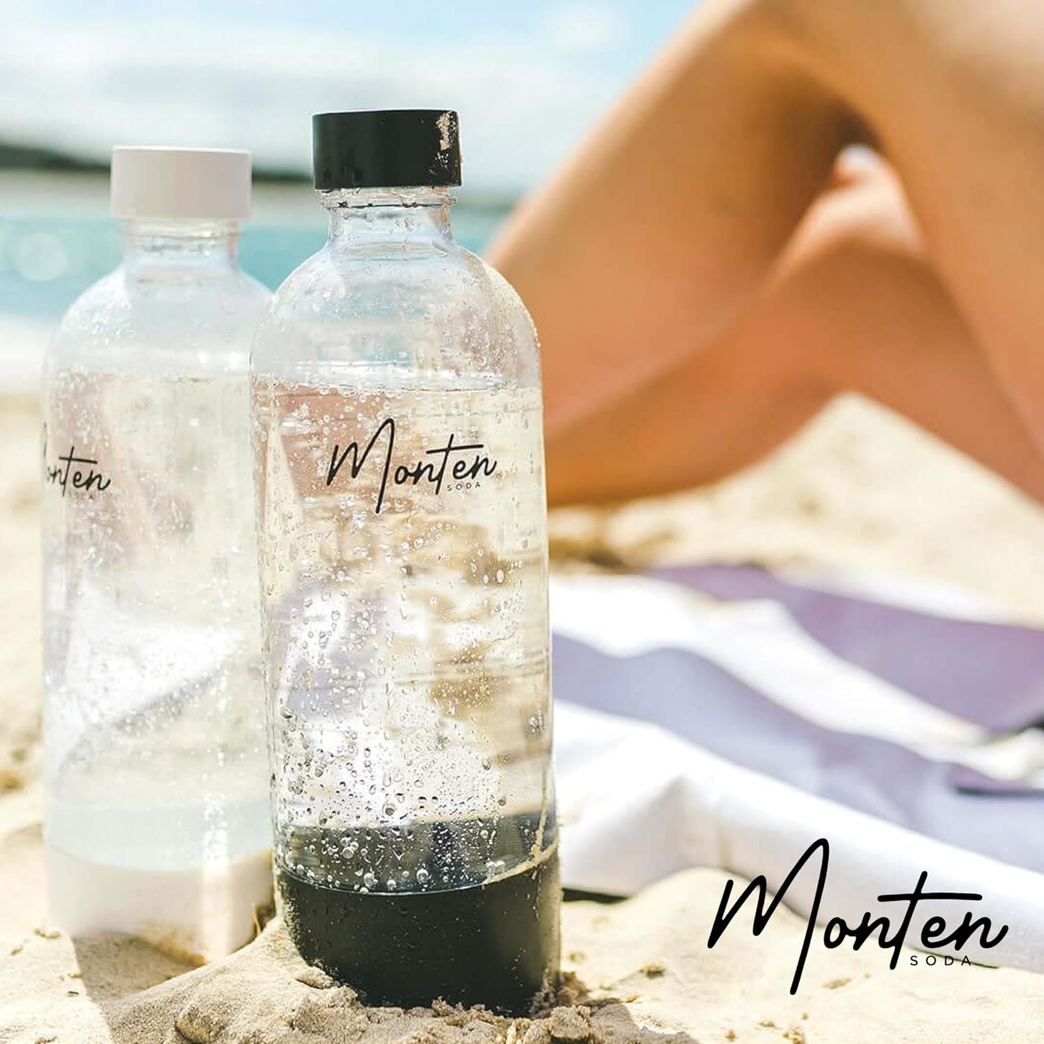 MonTen Soda 900ML Matte Black Bottle - Effortless Fizz & Hydration - Durable & Eco-Friendly Design - Reusable PET Sparkling Water Bottle for our Machines-5