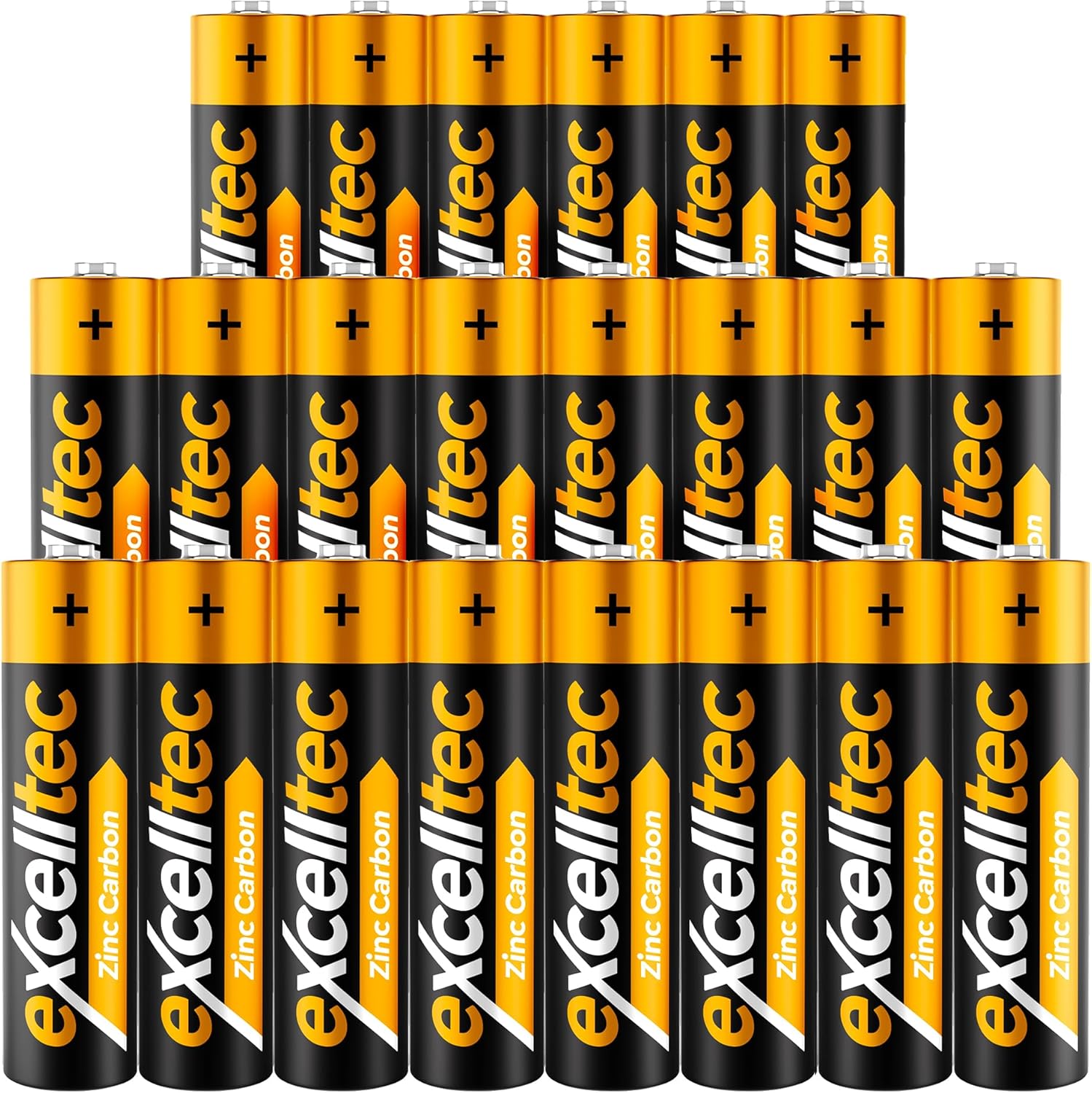 22pk Zinc Carbon Triple AAA Batteries | 1000mAh 1.5v Triple A Battery | Dry Cell Batteries AAA Pack Disposable Household Batteries | AAA Battery | Long Lasting Performance AAA Bateries (2x11pk)-0