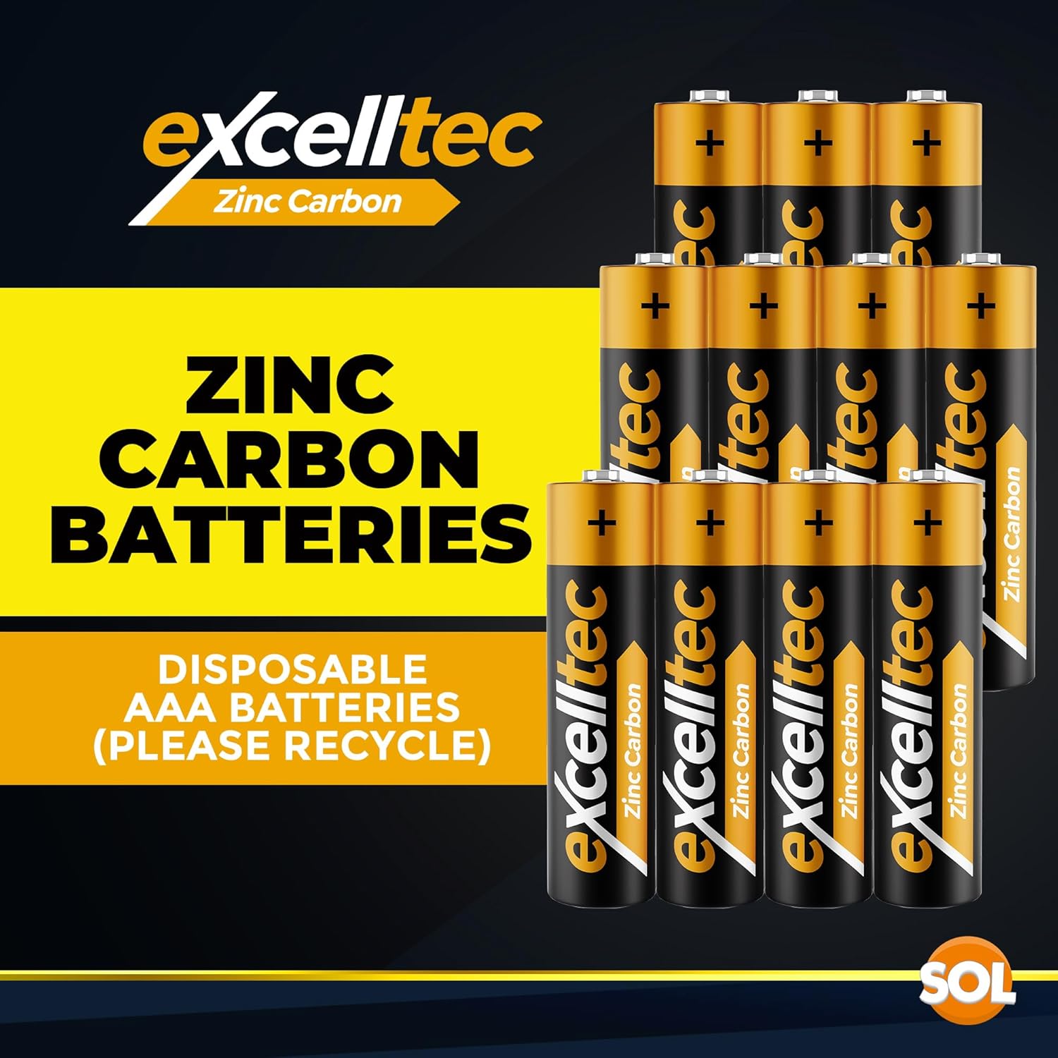 22pk Zinc Carbon Triple AAA Batteries | 1000mAh 1.5v Triple A Battery | Dry Cell Batteries AAA Pack Disposable Household Batteries | AAA Battery | Long Lasting Performance AAA Bateries (2x11pk)-4