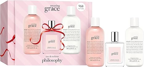 Philosophy 3 Piece Amazing Grace Eau de Toilette Collection Holiday Giftset including an Eau de Toilette 60ml, Shower Gel, Shampoo, Bubble Bath 230ml, and Firming Body Emulsion 230ml