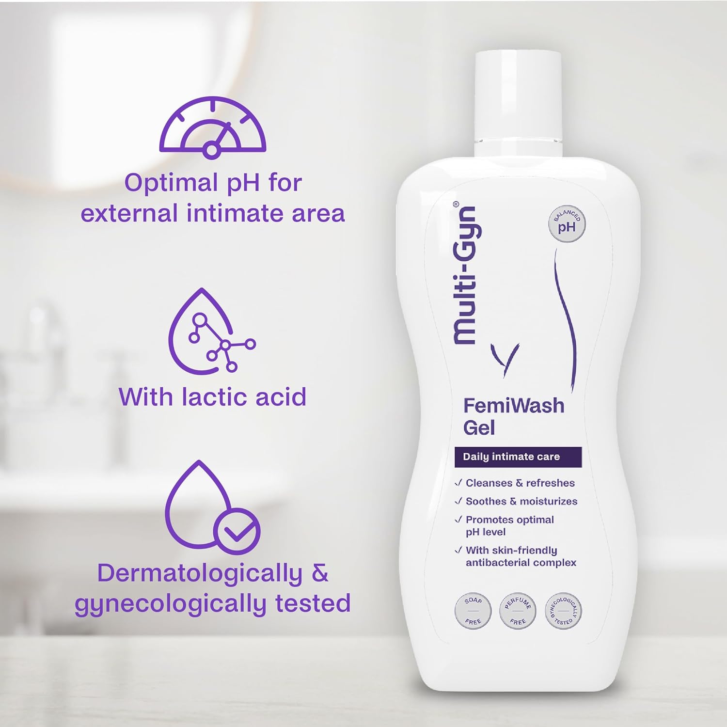 Multi-Gyn FemiWash Gel - Intimate Wash - for Daily Intimate Care - Maintain a Healthy Intimate Area - Ph Balance Soap-free microfoam Intimate Wash Lotion for Women - 220 ml-3