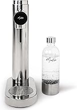 MonTen Soda Sparkling Water Maker - Polished Steel Carbonated Water Machine - Includes 900ML Reusable Water Bottle - Made with Premium Stainless Steel, Compatible with Screw-In Sodastream CO2 Cylinder