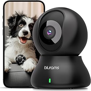 blurams Indoor Security Camera 2K, Pet Cameras House Security, 360° WiFi Baby Monitor, Motion Tracking, IR Night Vision, 2-Way Talk, SD&Cloud(2.4GHz Only)