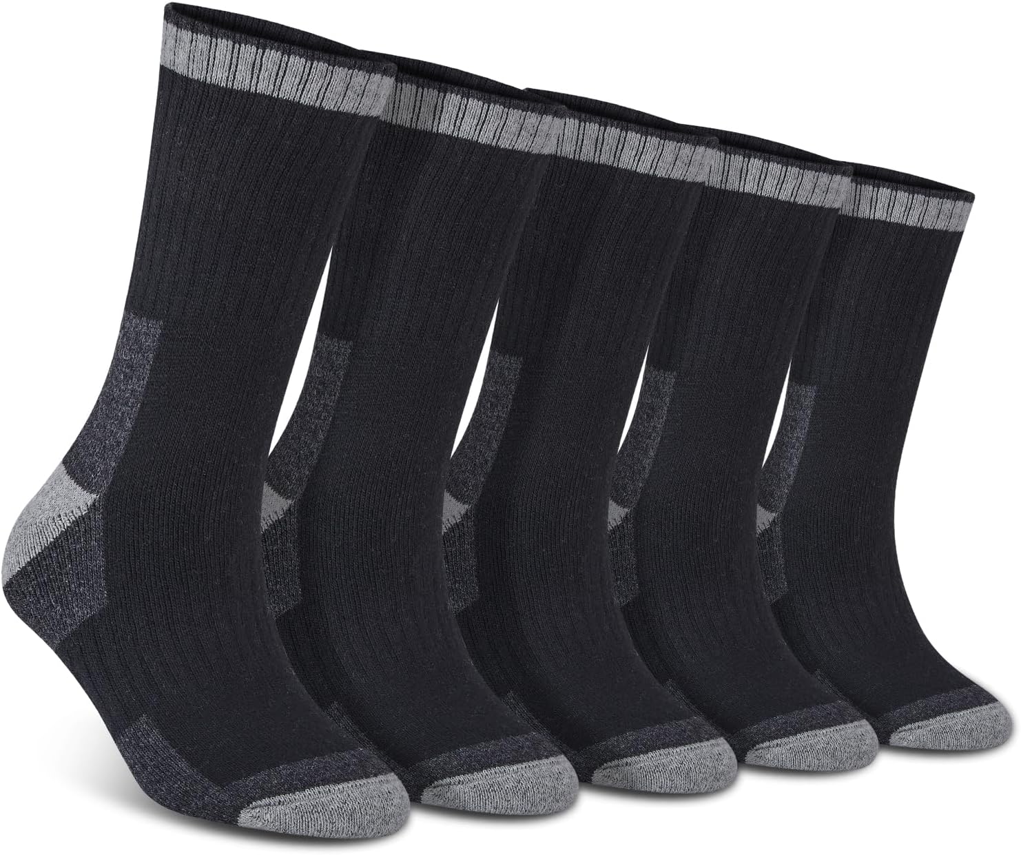 YUTYTH 5 Pairs Merino Wool Socks Mens, Winter Thick Thermal Wool Socks, Cosy Warm Hiking Socks Suitable for Outdoor Sports UK Size 7-11-0