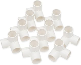 Bwintech 10 Pcs 25MM (3/4") 3 Way Cubic Tee Slip Connector PVC-U Fitting Elbow Coupling Connector Garden Water Pipe Connection