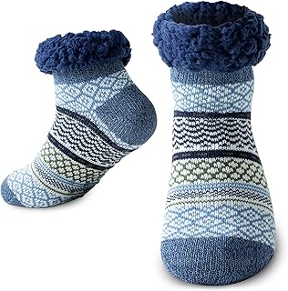 Cirorld Slipper Fluffy Socks for Women Men, Warm Bed Socks Christmas Socks, Winter Thick Fuzzy Socks Slipper Socks With Grippers, One Size Non Slip 5-11