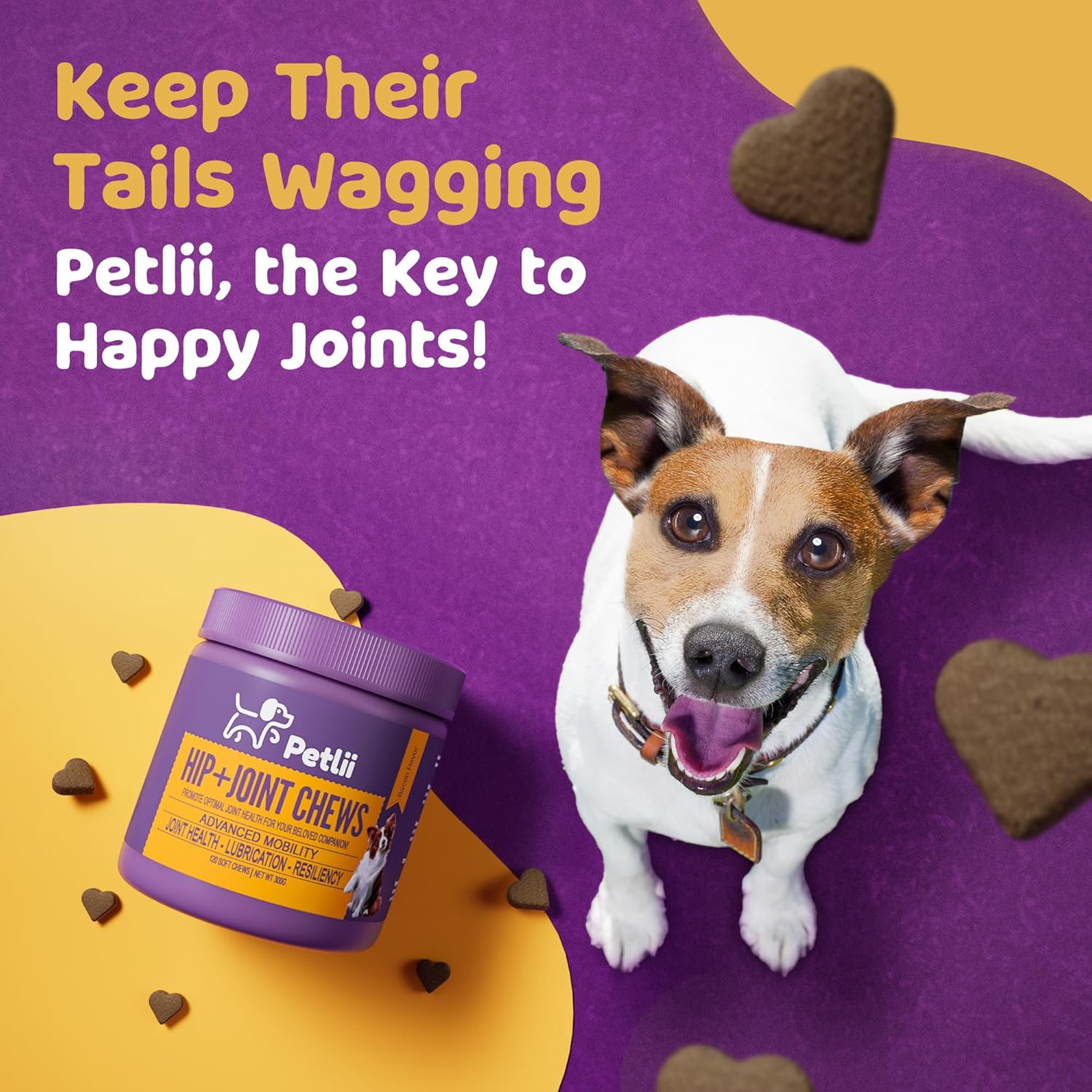 Petlii HIP and JOINT CHEWS - Dog Joint Supplements (120) - Anti Inflammatory for Senior dogs - Arthritis Pain Relief - Glucosamine and Chondroitin - Hip & Joint Care for Dogs-7