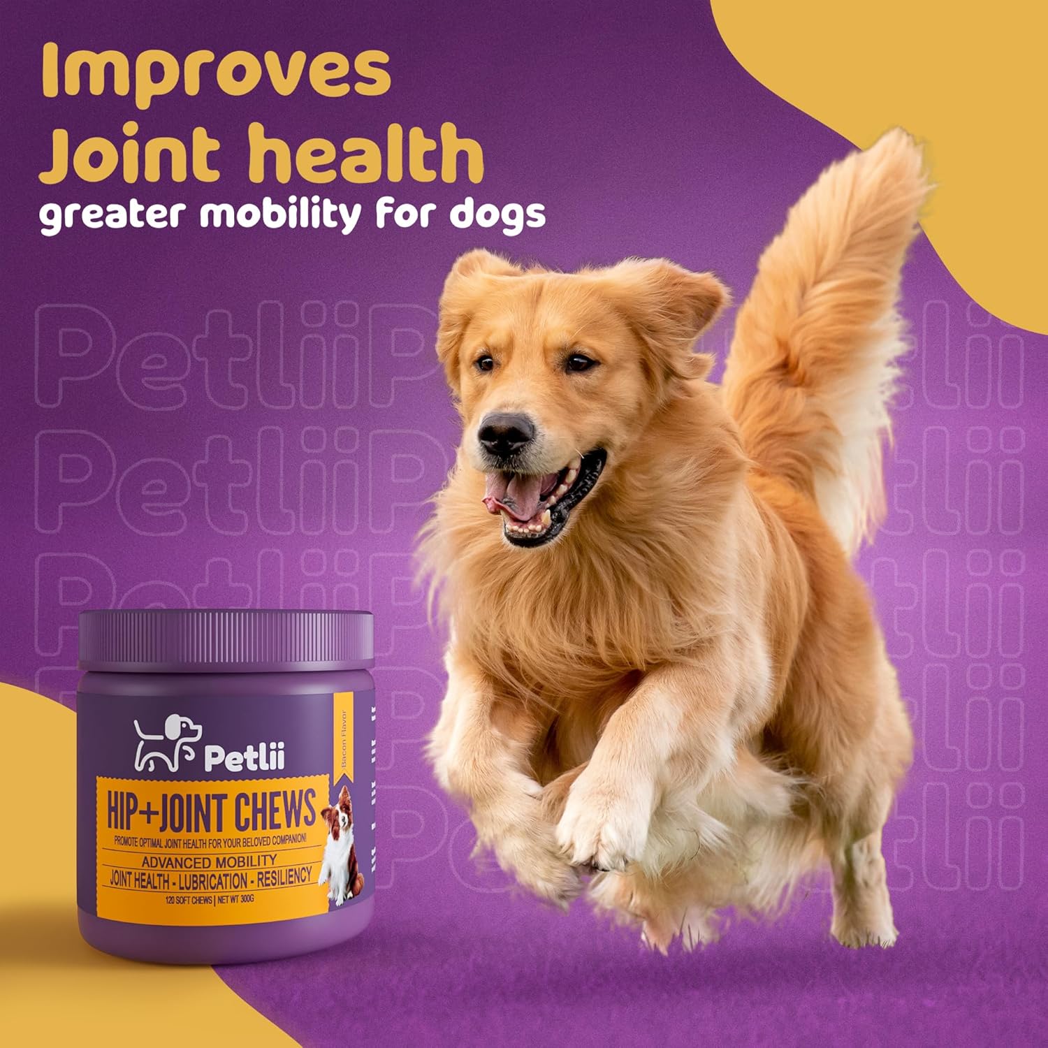 Petlii HIP and JOINT CHEWS - Dog Joint Supplements (120) - Anti Inflammatory for Senior dogs - Arthritis Pain Relief - Glucosamine and Chondroitin - Hip & Joint Care for Dogs-8