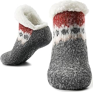 Cirorld Slipper Socks Women Fluffy Socks Winter Thick Fleece Lined Warm Cosy Sherpa Thermal Socks Fuzzy Bed Socks with Grippers for Ladies Non Slip One Size 4-9