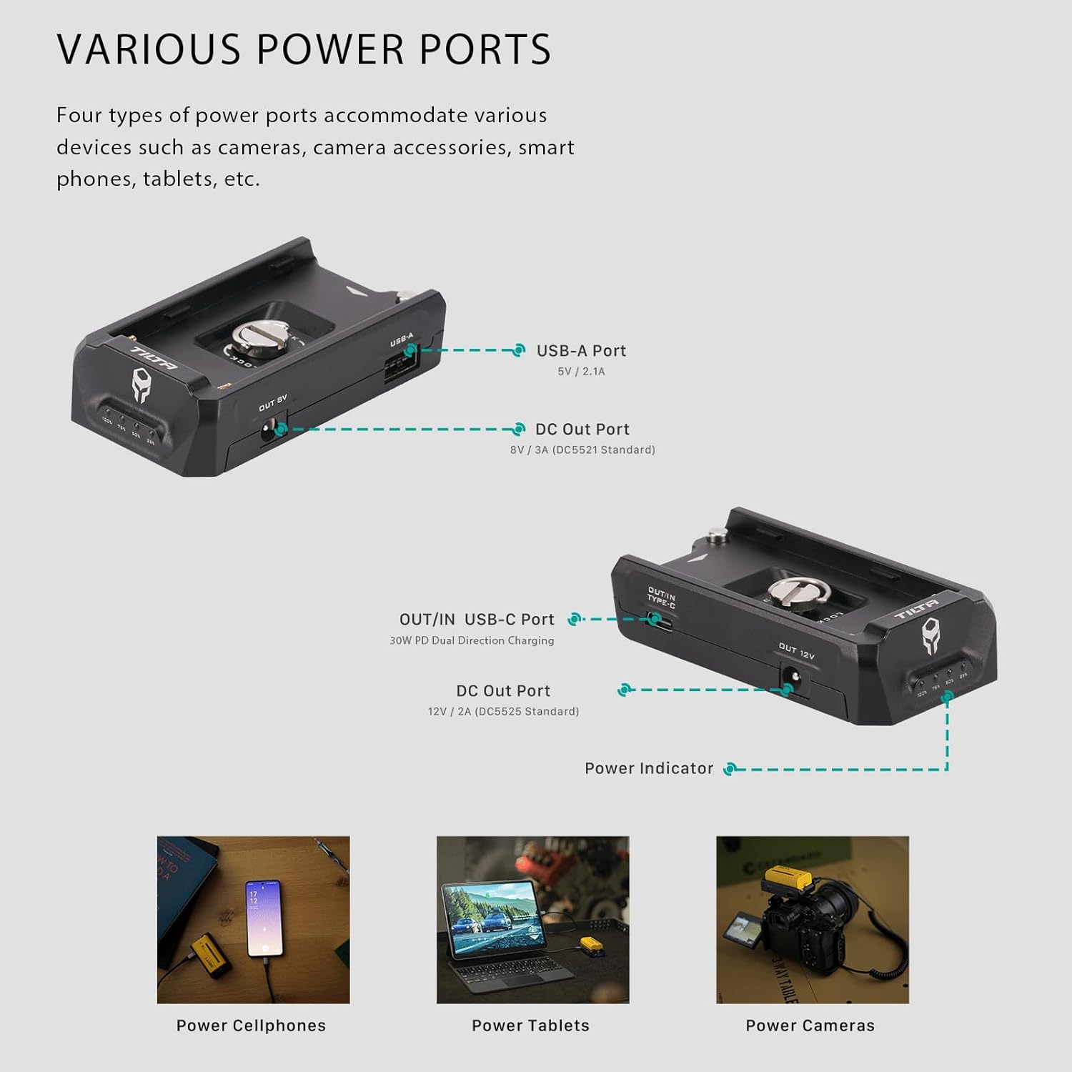 Tilta F970 Battery Plate V2 Compatible with NP-F batteries Anti-slip Design - Black TA-BTP2-F970-B-1