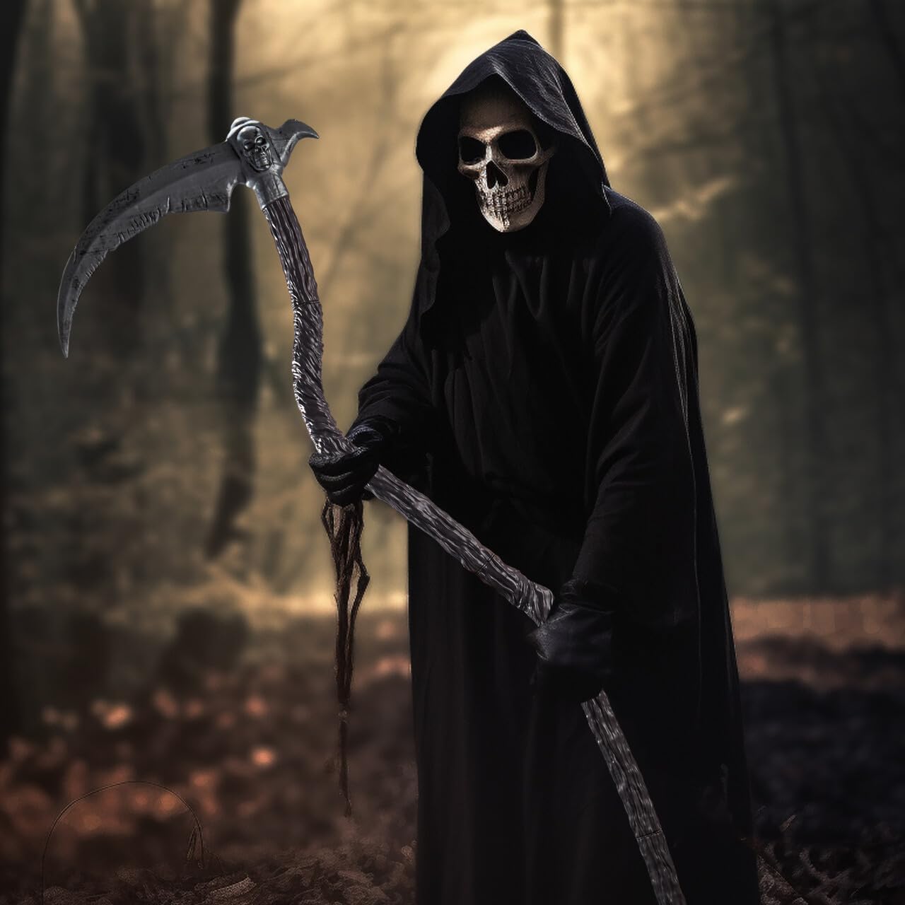 Spooktacular Creations Halloween Grim Reaper Scythe Accessories for Halloween Party Pretend Play Costume, Halloween Dress Up-4