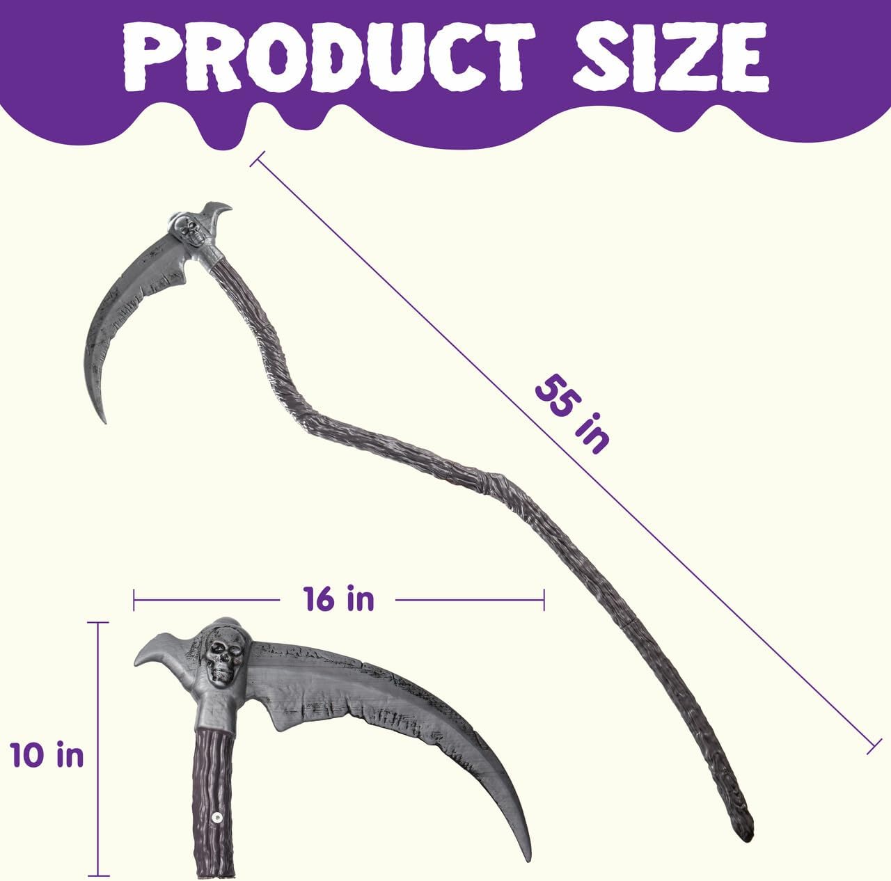 Spooktacular Creations Halloween Grim Reaper Scythe Accessories for Halloween Party Pretend Play Costume, Halloween Dress Up-6