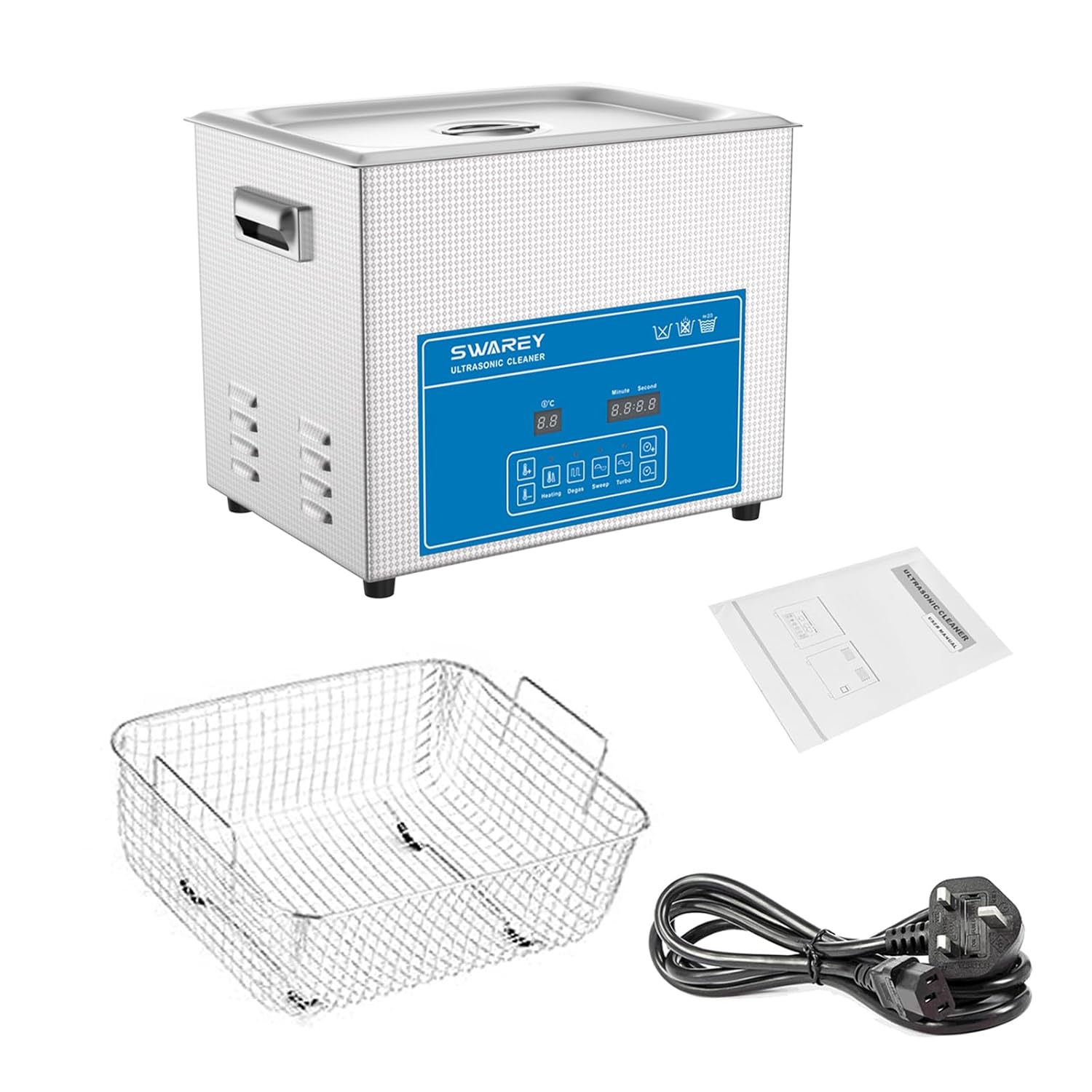 SWAREY 15L Digital Ultrasonic Cleaner 360W Professional Ultrasound Cleaner with Heater and Timer Ultrasonic Parts Cleaner for Cleaning Tools Jewelry Watches Denture Coin Chain Glasses Cleaner Machine-8