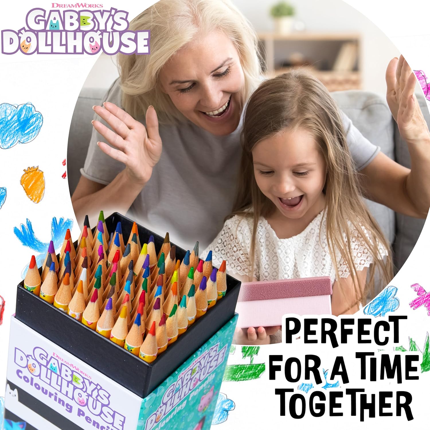 Gabby's Dollhouse Colouring Pencils for Kids - 72 Pencils Colouring Box Assorted Colours Art Supplies - Girls Gifts-3