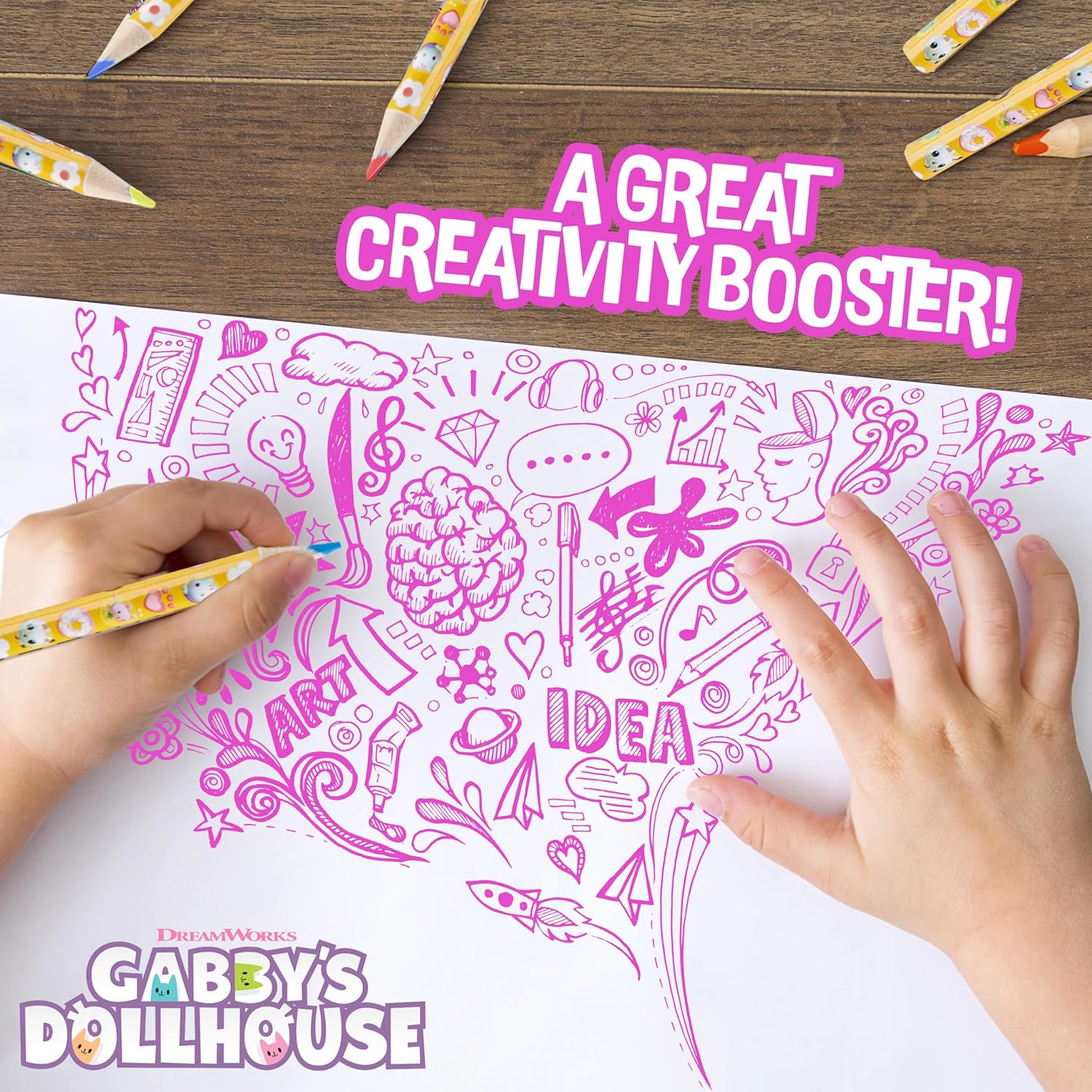 Gabby's Dollhouse Colouring Pencils for Kids - 72 Pencils Colouring Box Assorted Colours Art Supplies - Girls Gifts-5