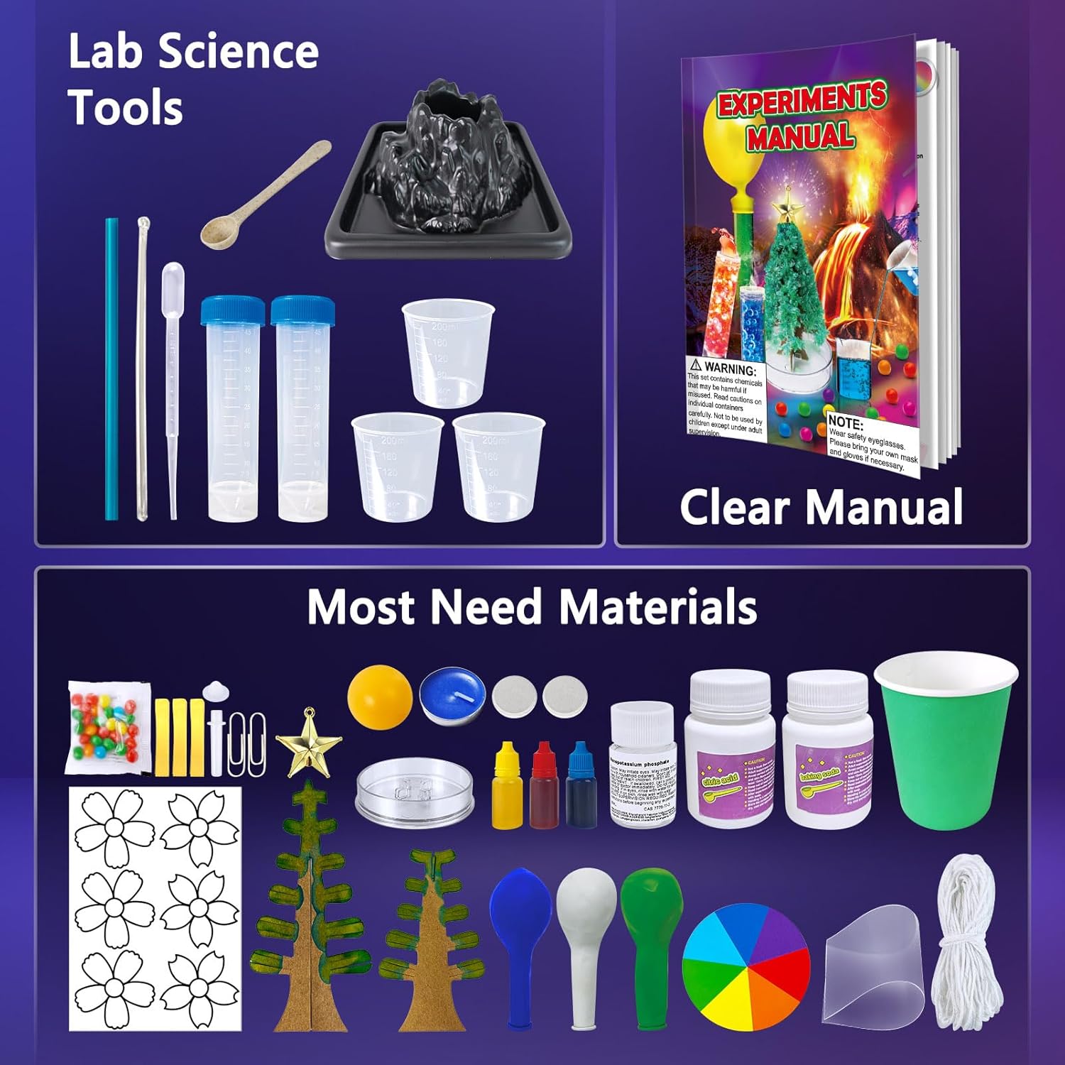 UNGLINGA 53 Experiments Science Kits for Kids Boys Girls, Birthday Gifts Ideas, Chemistry Physics Set STEM Project Learning Educational Toys-1