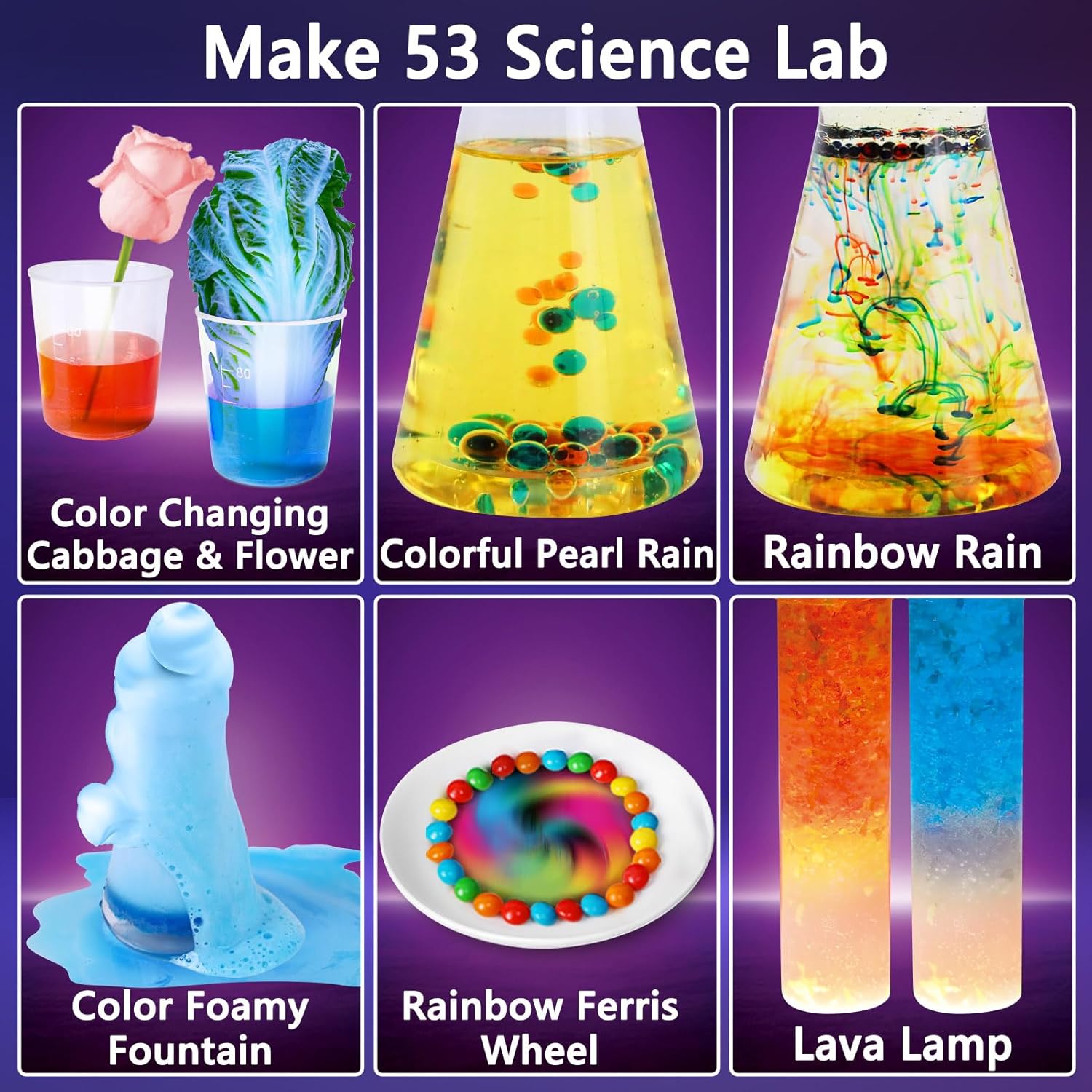 UNGLINGA 53 Experiments Science Kits for Kids Boys Girls, Birthday Gifts Ideas, Chemistry Physics Set STEM Project Learning Educational Toys-5