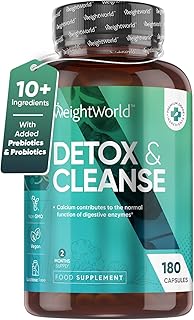 WeightWorld Detox & Cleanse - 180 Capsules - 2 Months Supply - High Strength & Vegan Detox & Cleanse Supplements - Prebiotics & Probiotic Complex - Colon Cleanse Tablets Alternative