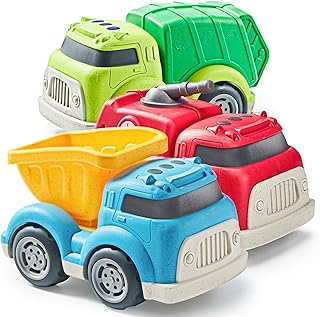 JOYIN 3PCS Toys for 1 2 Year Old Boys Gifts,Trucks Toy Cars for 2 Years old Toddlers，Truck Car Toys Birthday Gift for Toddlers Age 1 2, Cars Includes Garbage Truck, Dump Truck and Fire Truck