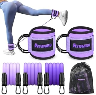 Ankle Resistance Bands with Cuffs, Ankle Bands for Working Out, Home Fitness Equipment for Legs and Glutes, Exercise Bands for Butt Lift Women, Achieve Stronger Lower Body