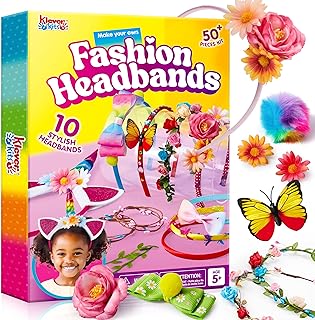 Klever Kits Girls Toys Age 3-12,Headband Making Kit for Girls,Girls Hair Accessories 4-10 Year Old Girls Gifts Toys for 4-10 Years Old Girls Craft Kits for Kids Toys DIY Girls Birthday Presents