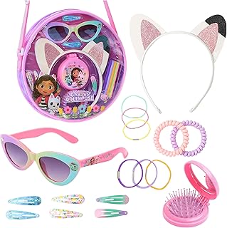 Gabby's Dollhouse Girls Handbag, Shoulder Bag with Hair Accessories and Sunglasses - Gifts for Girls