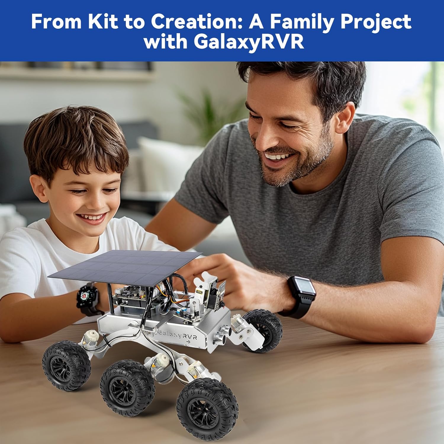 SUNFOUNDER GalaxyRVR Mars Rover Kit, Smart Video Robot Car Kit Compatible with Arduino with ESP32 CAM for Real Time FPV Visuals, Rechargeable Batteries Included-3