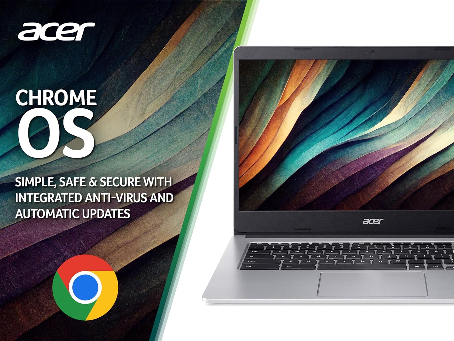 Acer Chromebook 314 CB314-2H Laptop - MTK MT8183, 4GB, 64GB eMMC, Integrated Graphics, 14-inch HD, Google Chrome OS, Silver-5