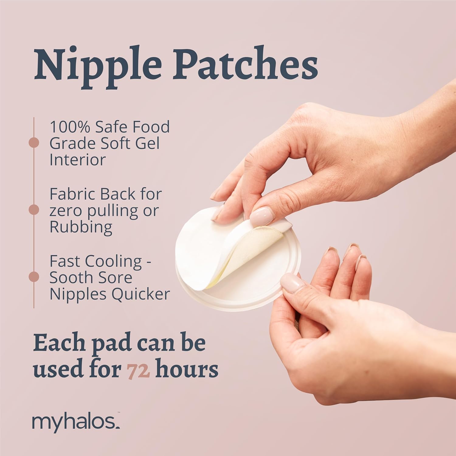 MyHalos Breast Cooling Gel Pads -Hot & Cold Breast Therapy Gel Pads - Breast Heat Pads with Nipple Pads Maternity Essential- Breast Ice Pack & Nipple Compress for Breastfeeding - Postpartum Essentials-3