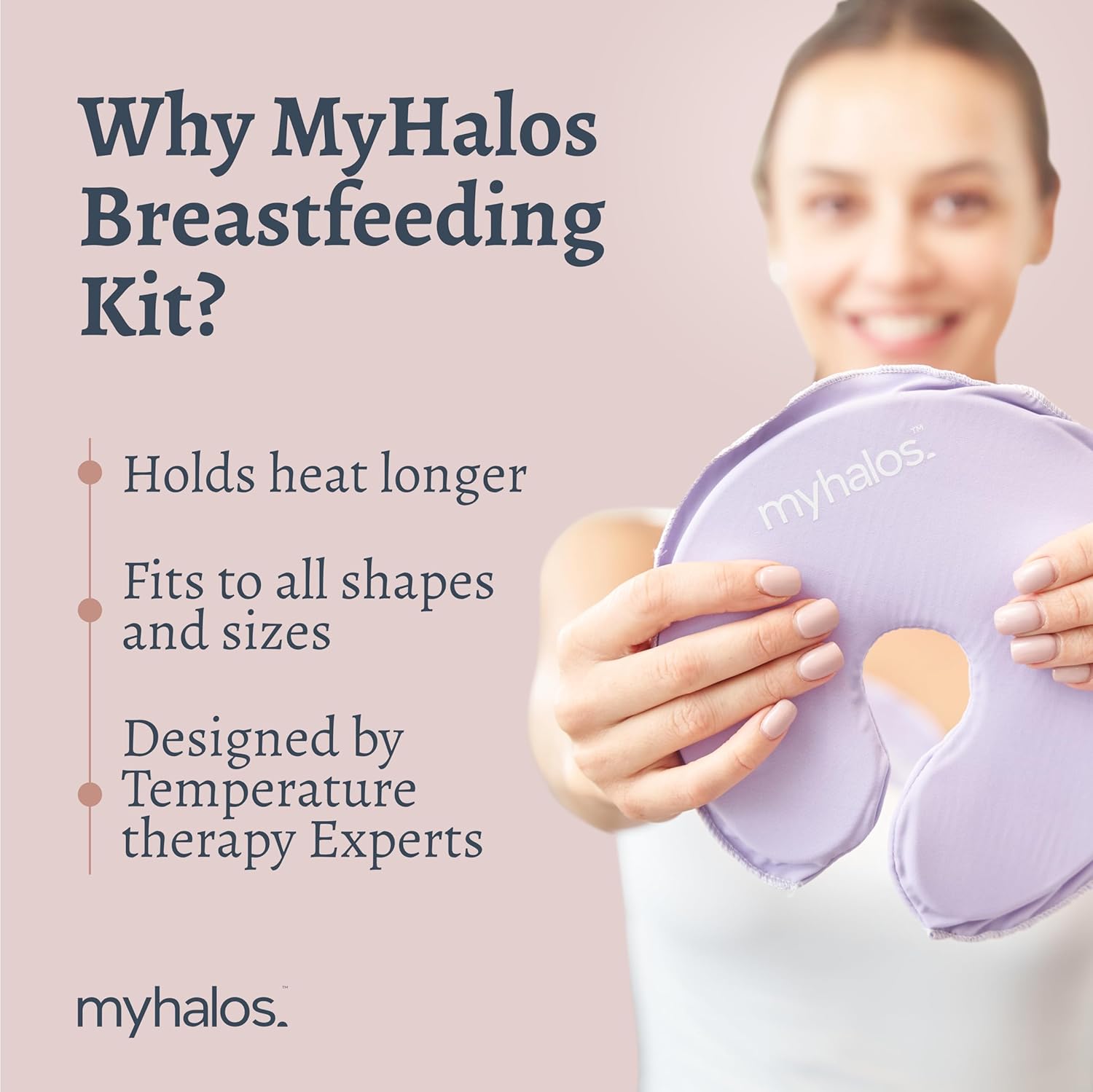 MyHalos Breast Cooling Gel Pads -Hot & Cold Breast Therapy Gel Pads - Breast Heat Pads with Nipple Pads Maternity Essential- Breast Ice Pack & Nipple Compress for Breastfeeding - Postpartum Essentials-5