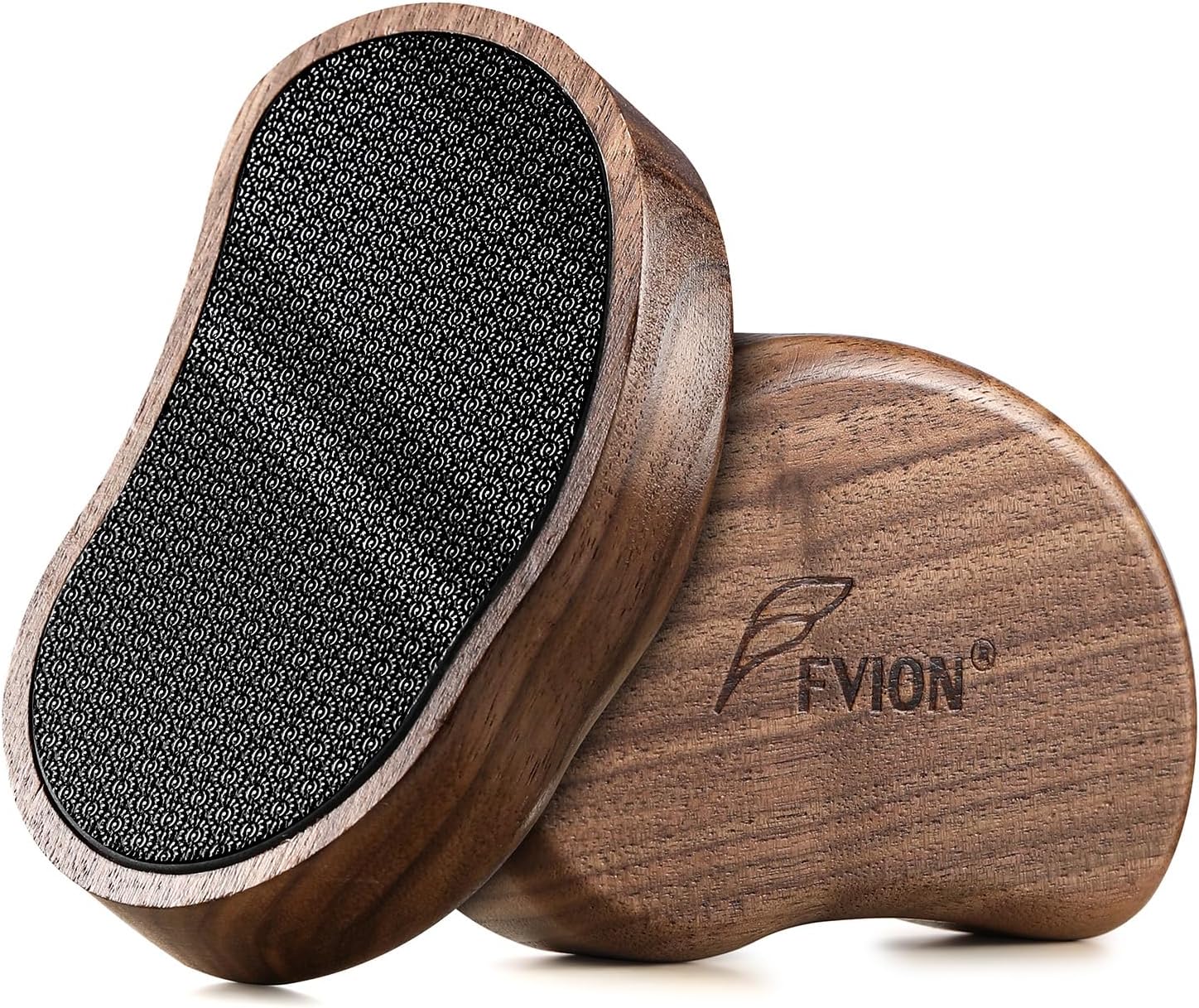 FVION Nano Glass Foot File for Callus Remover - Foot Scraper Dead Skin for Foot Spa - The Ultimate Gentle Foot Scrubber Pedicure File with Bamboo Handle, Used on Both Wet/Dry Cracked Feet (Brown)-0