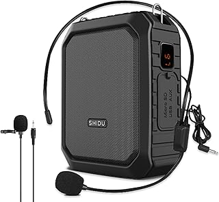 Voice Amplifier with Lapel Microphone/Microphone Headset-18W Waterproof Megaphone Speaker Pa System with 2 Mics, Bluetooth 5.0 Portable Microphone and Speaker for Teachers Elderly Tour Guide ect