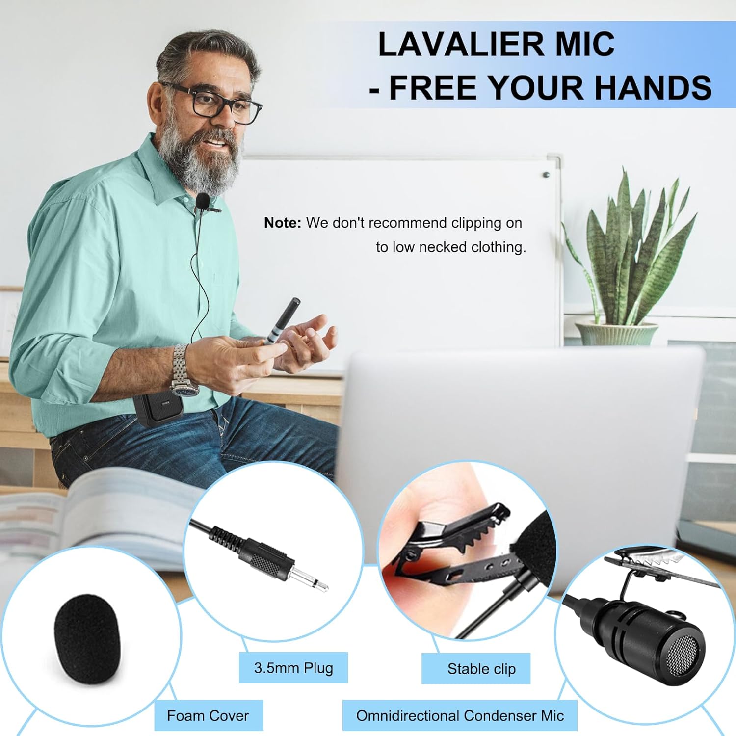 Voice Amplifier with Lapel Microphone/Microphone Headset-18W Waterproof Megaphone Speaker Pa System with 2 Mics, Bluetooth 5.0 Portable Microphone and Speaker for Teachers Elderly Tour Guide ect-2