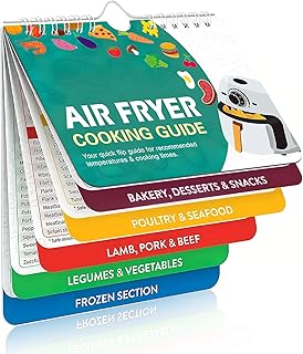 Air Fryer Magnetic Times Cheat Sheet Oven Cooking Guide Frying Booklet Centigrade Fahrenheit Air Fryer Accessories Cook Time Chart Book for Home Kitchen Guide Conversion Pot Food Recipe Temp Reference