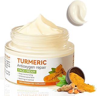 Turmeric Face Cream,Anti Aging Face Cream For Revitalift,Natural Turmeric Face Moisturiser With Vitamin C-Dark Spot Remover For Face For Anti Aging,Firming Fine Lines,Moisturizing