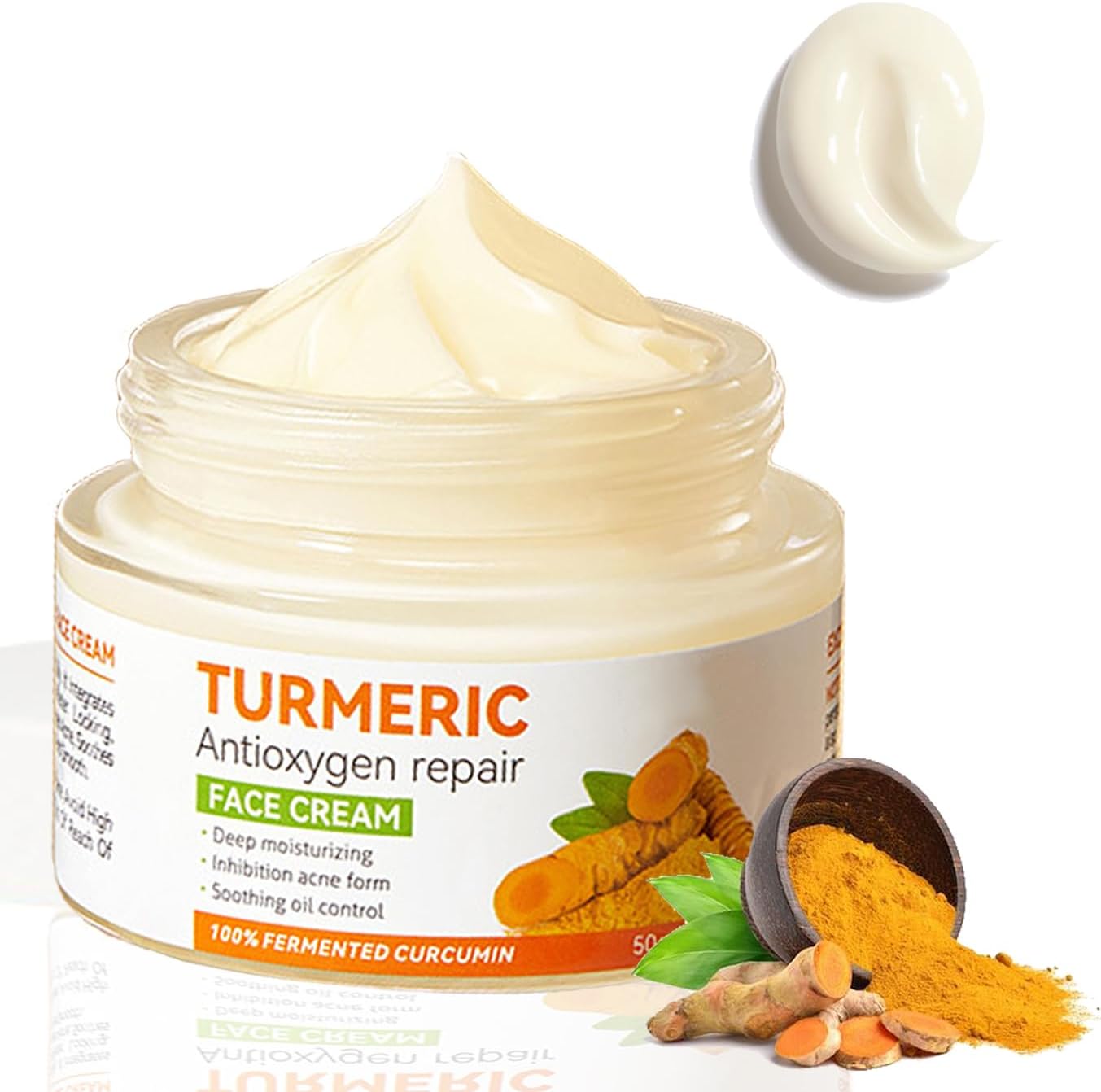 Turmeric Face Cream,Anti Aging Face Cream For Revitalift,Natural Turmeric Face Moisturiser With Vitamin C-Dark Spot Remover For Face For Anti Aging,Firming Fine Lines,Moisturizing-0