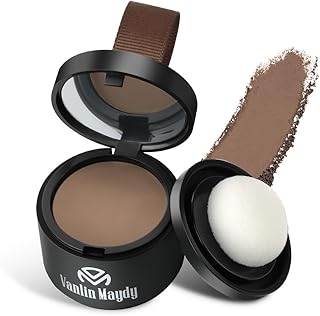 Instantly Hairline Powder, Hair Root Touch Up Powder Conceal Receding Hairline, Windproof&Sweatproof Hair Root Concealer, Professional Hairline Shadow Powder with Mirror and Puff(Medium Brown)